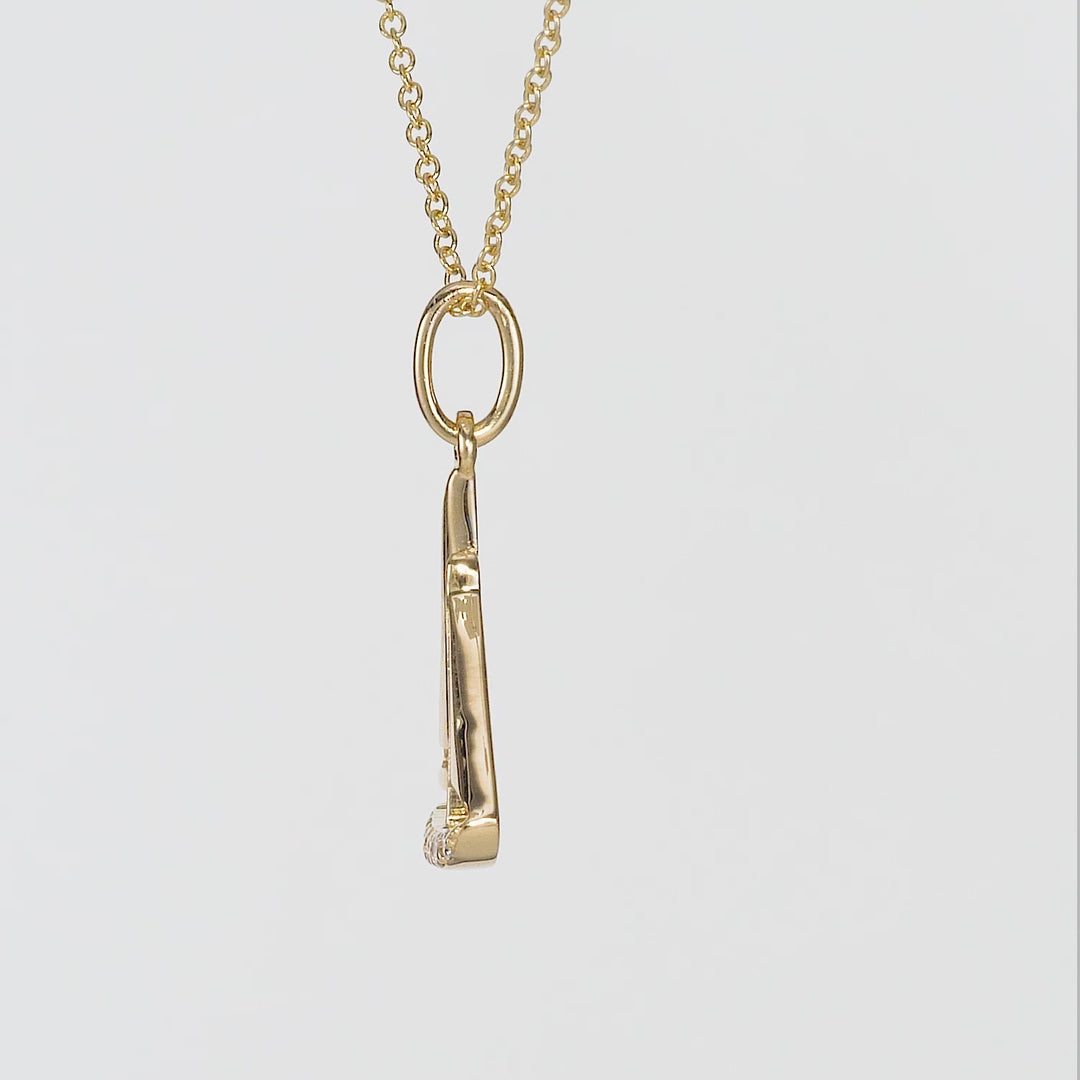 0.03 Cts White Diamond Pendant in 14K Yellow Gold