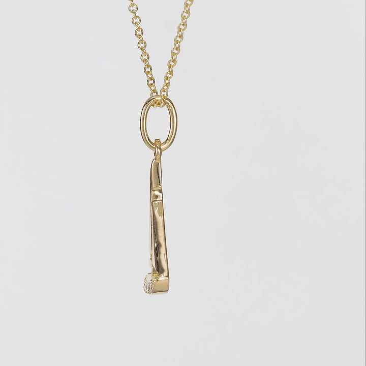 0.03 Cts White Diamond Pendant in 14K Yellow Gold