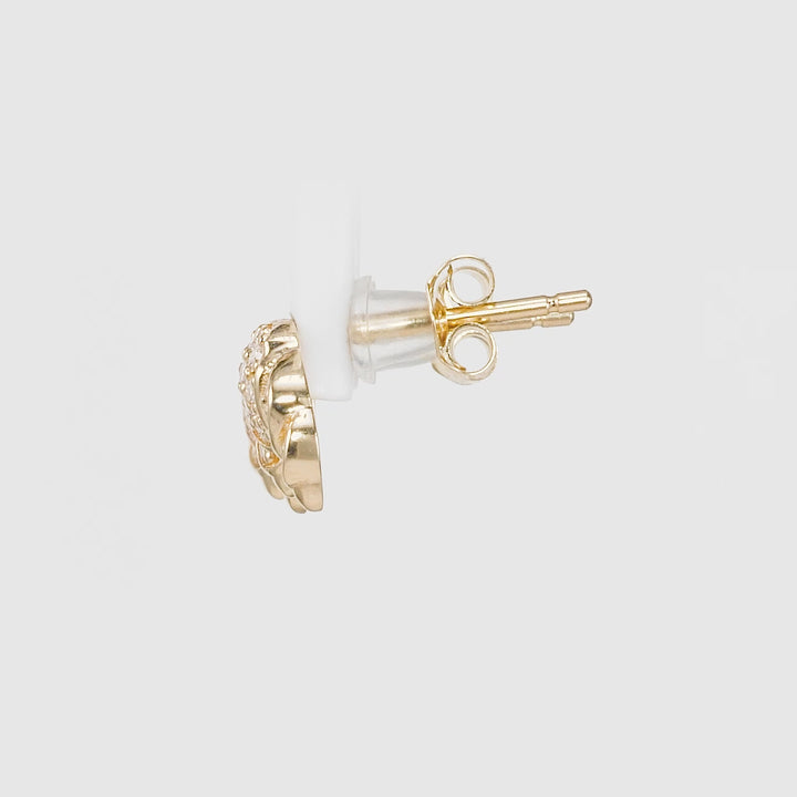 0.19 Cts White Diamond Earring in 14K Yellow Gold