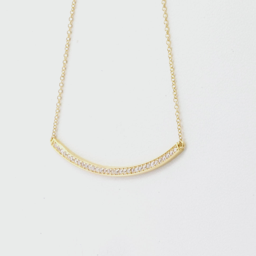0.18 Cts White Diamond Necklace in 14K Yellow Gold