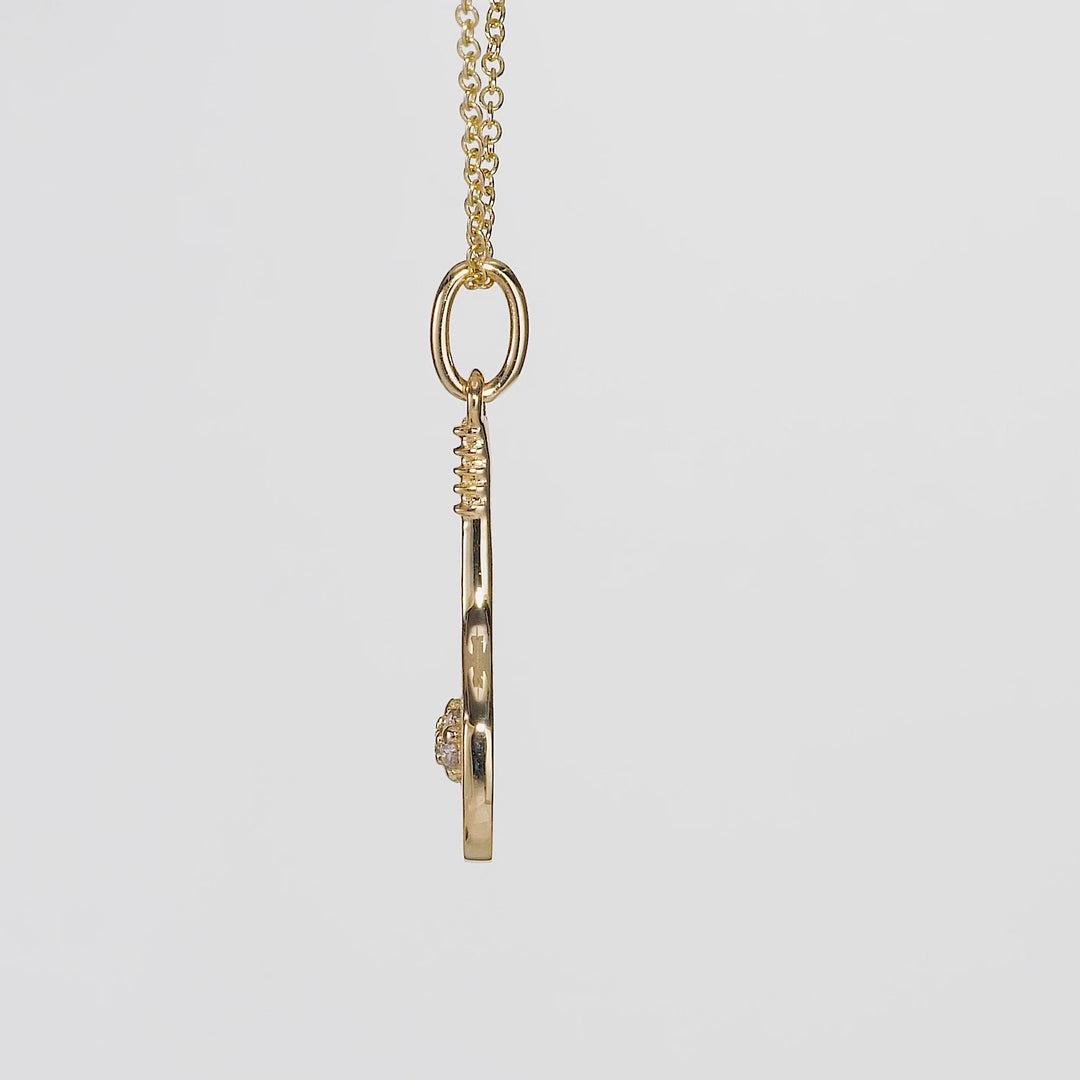 0.03 Cts White Diamond Pendant in 14K Yellow Gold