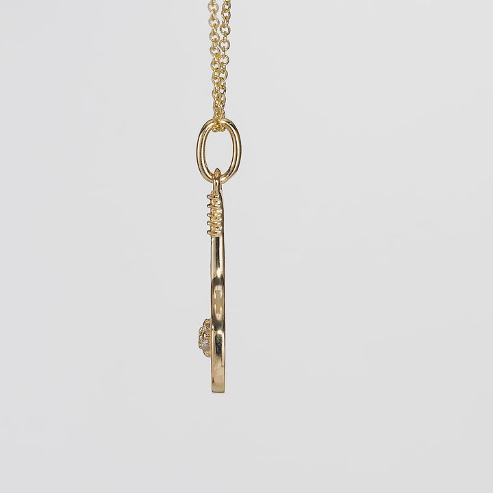 0.03 Cts White Diamond Pendant in 14K Yellow Gold