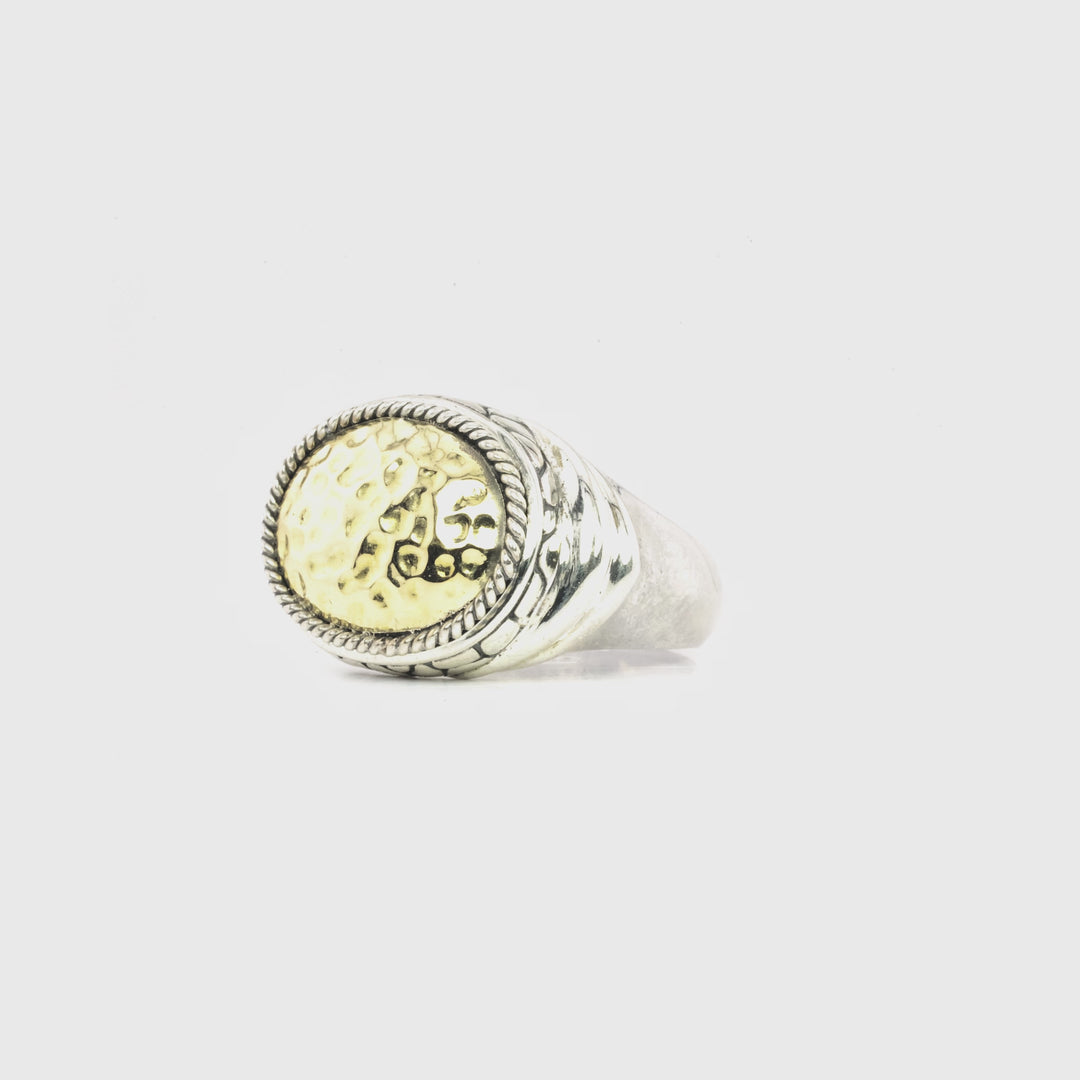 Statement Ring in Two Tone 925 Silver