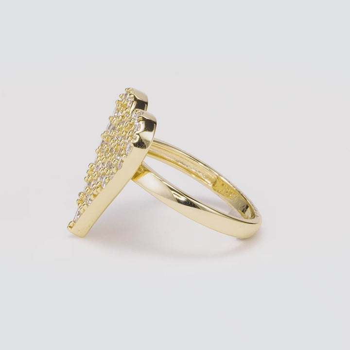 1.31 Cts Lab Grown Diamond Heart Ring in 925 Yellow Gold Plated