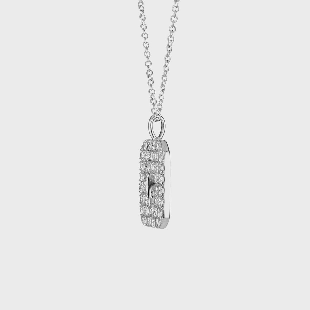 0.34 Cts White Diamond Pendant in 14K White Gold