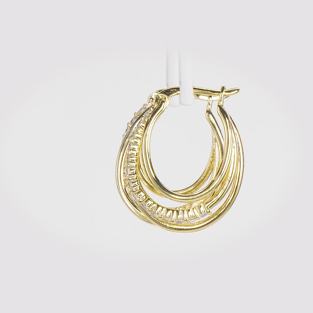0.71 Cts Lab Grown Diamond Hoop Earring in 925 Yellow Gold Plated