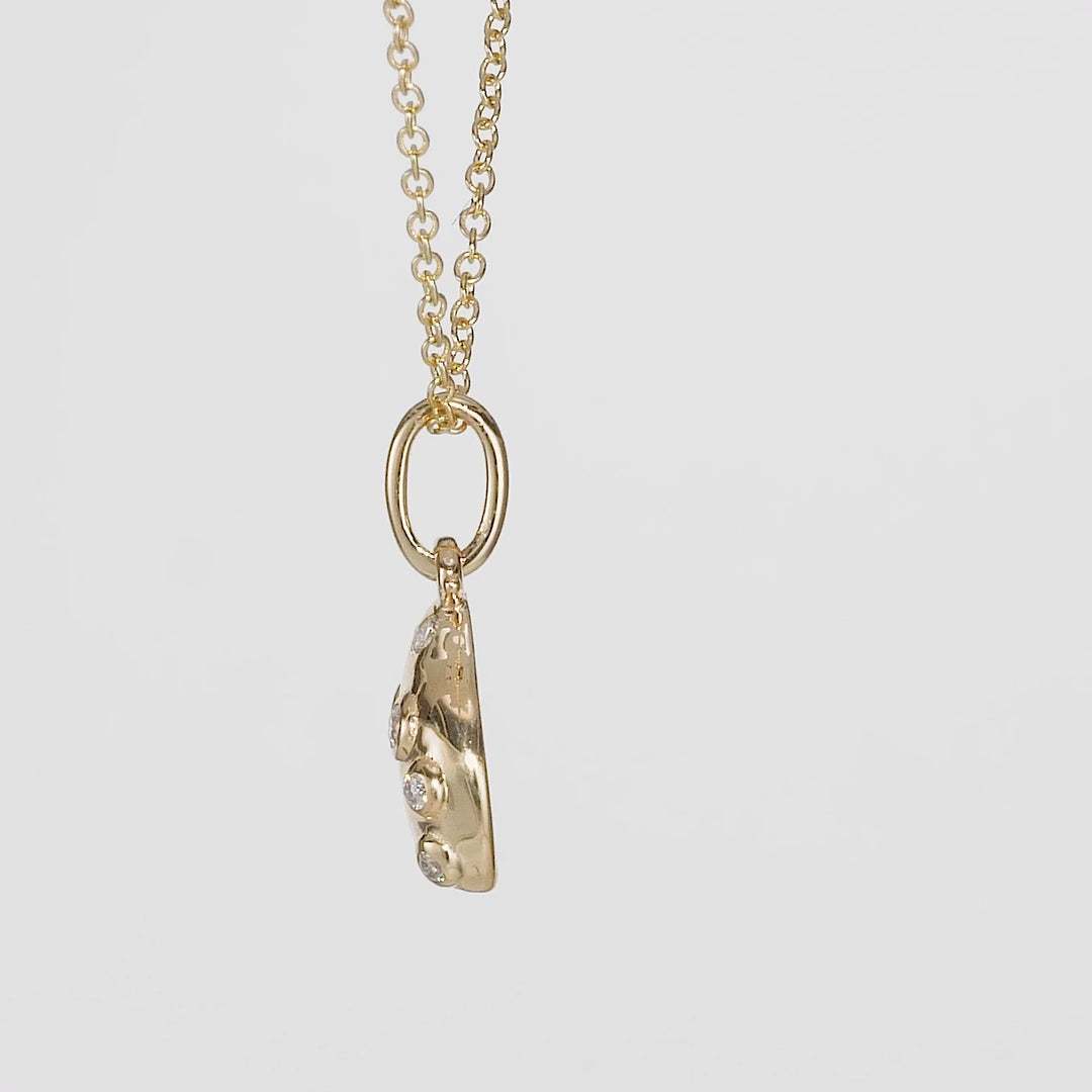 0.07 Cts White Diamond Pendant in 14K Yellow Gold
