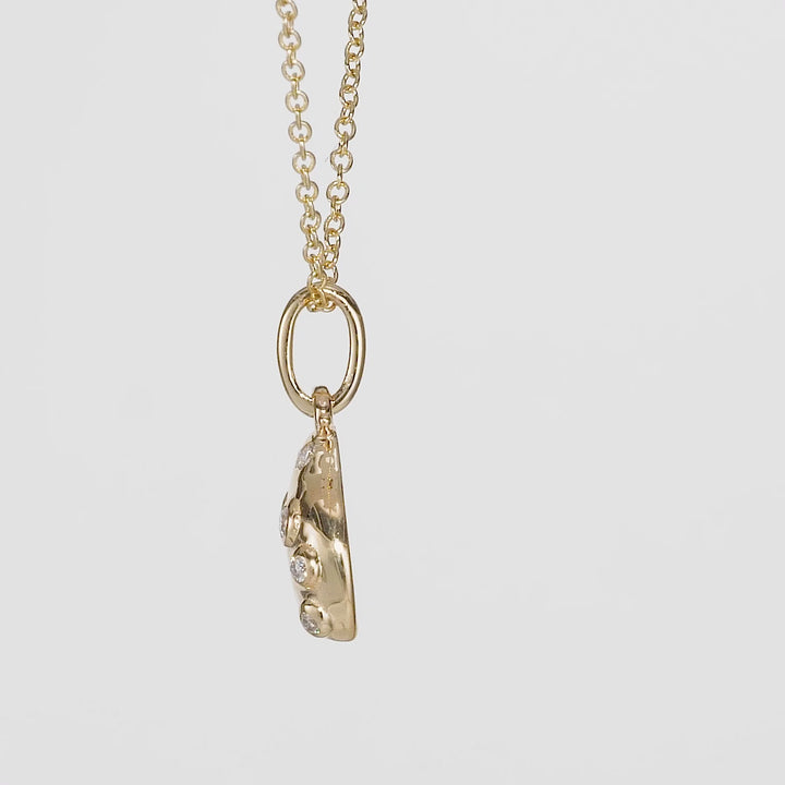 0.07 Cts White Diamond Pendant in 14K Yellow Gold