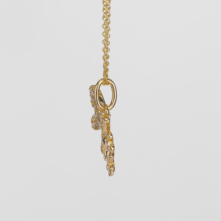 0.16 Cts White Diamond Pendant in 14K Yellow Gold