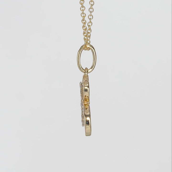 0.18 Cts White Diamond Pendant in 14K Yellow Gold