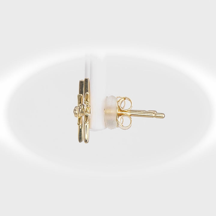 0.01 Cts White Diamond STAR Earring in 14K Yellow Gold