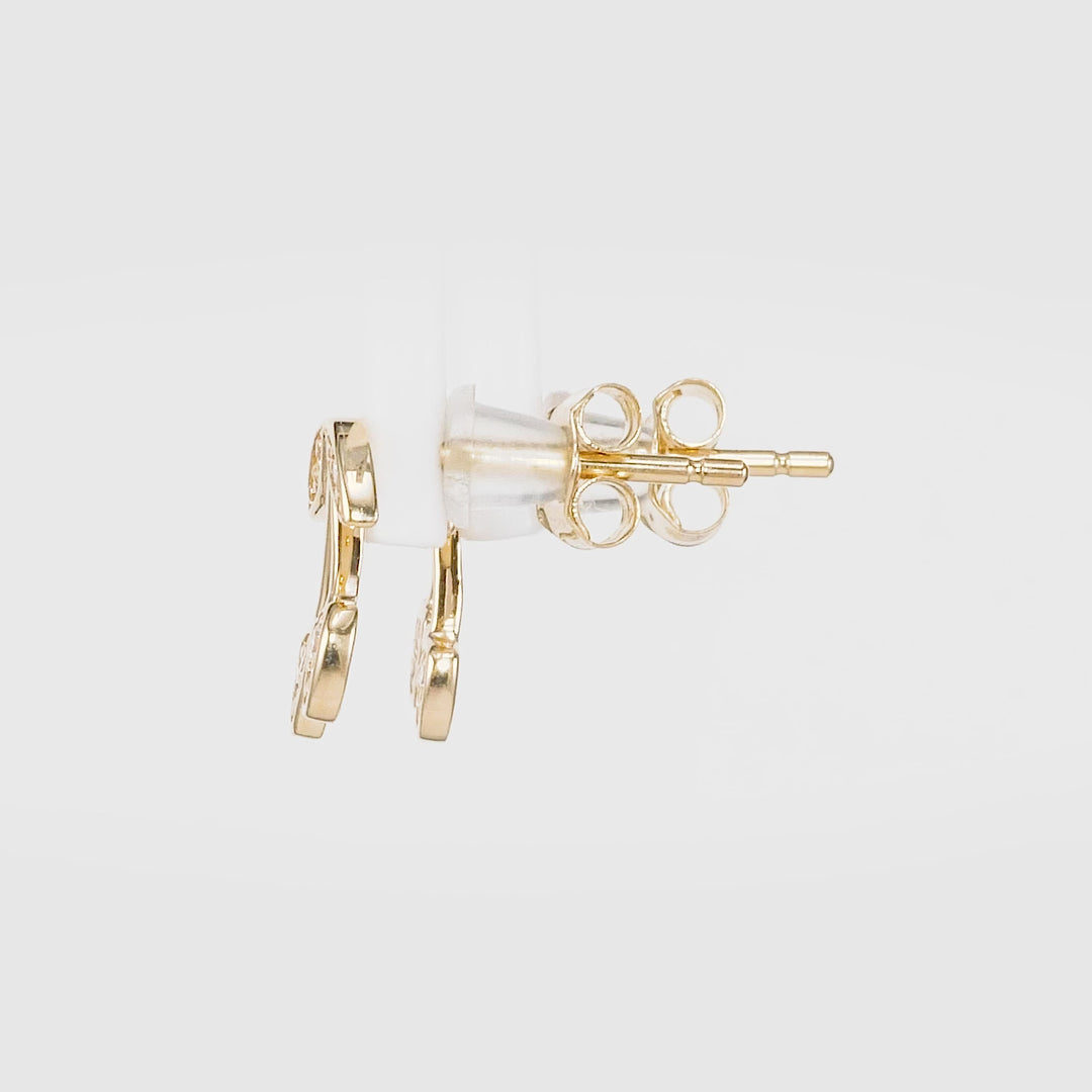 0.08 Cts White Diamond Earring in 14K Yellow Gold