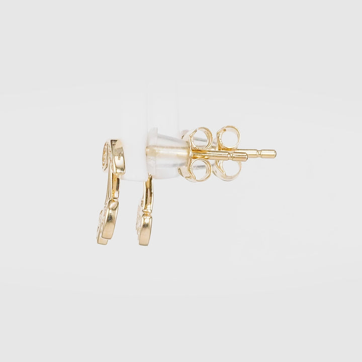 0.08 Cts White Diamond Earring in 14K Yellow Gold