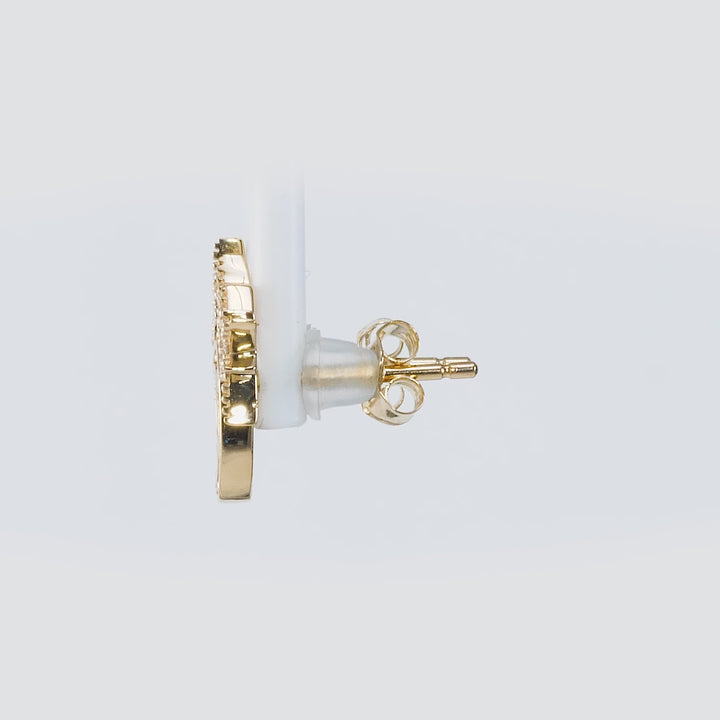 0.18 Cts White Diamond Earring in 14K Yellow Gold
