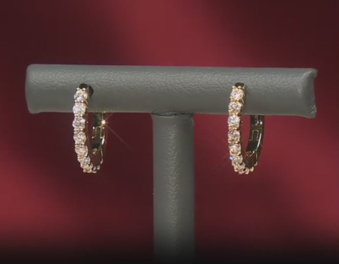 1.02 Cts Lab Grown Diamond Hoop Earring in 925 Yellow Gold Plated