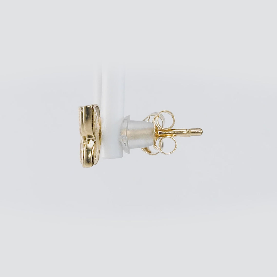 0.17 Cts White Diamond BUTTERFLY Earring in 14K Yellow Gold