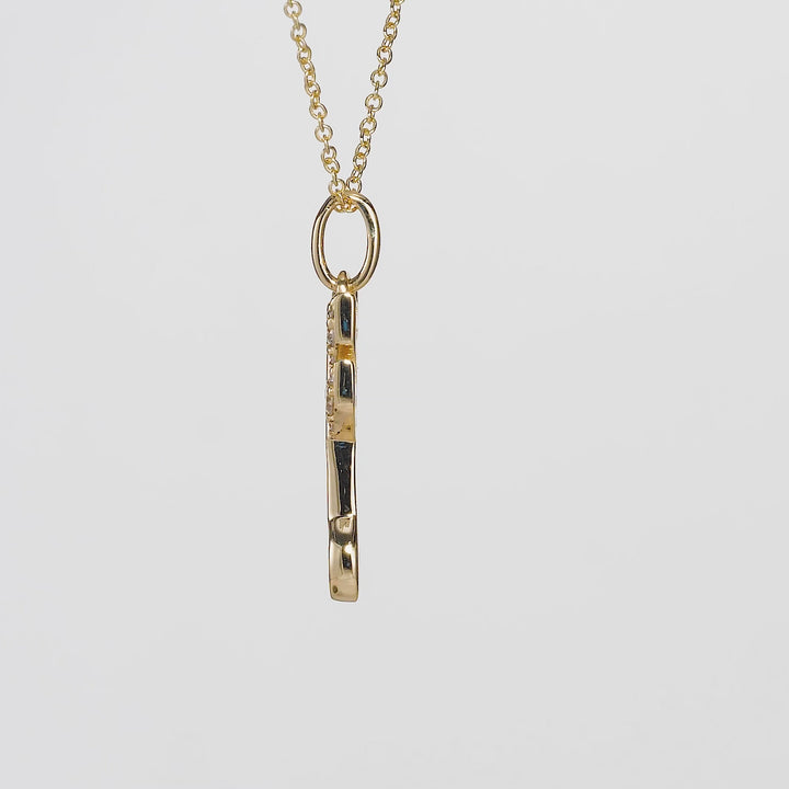 0.42 Cts White Diamond Pendant in 14K Yellow Gold