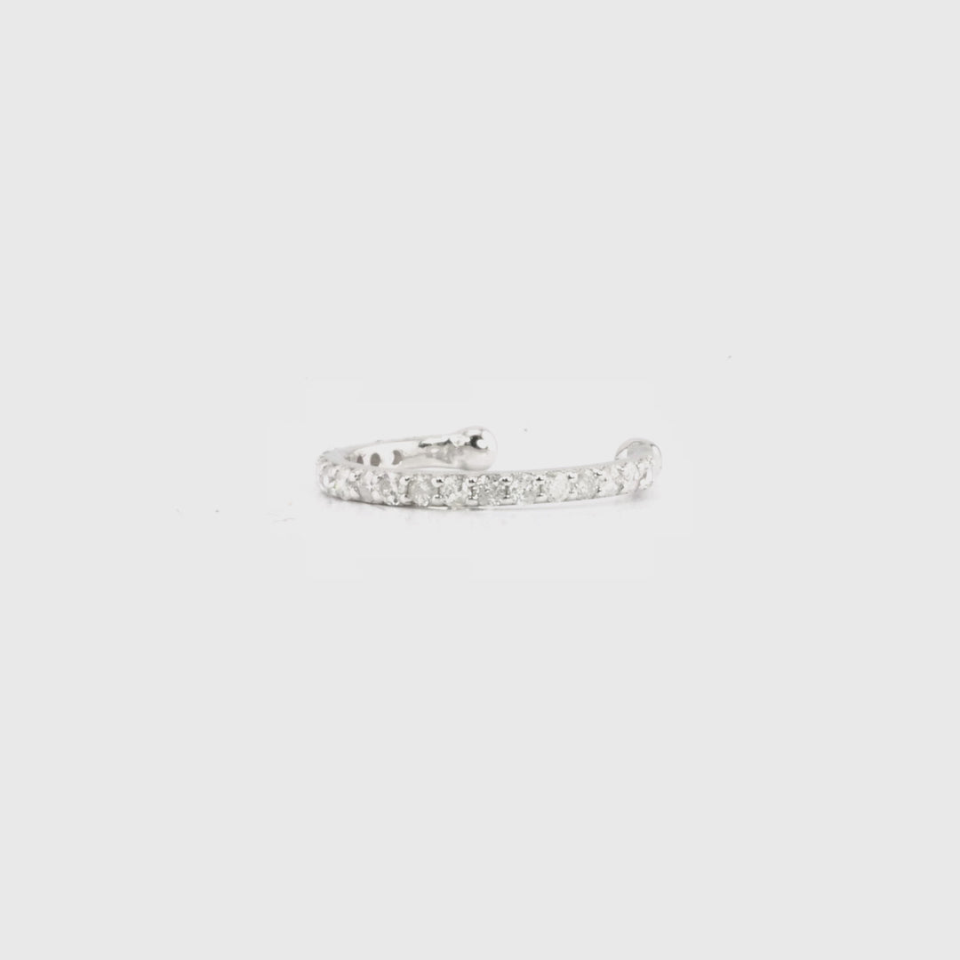 0.1 Cts White Diamond One Side Ear Cuff in 14K White Gold