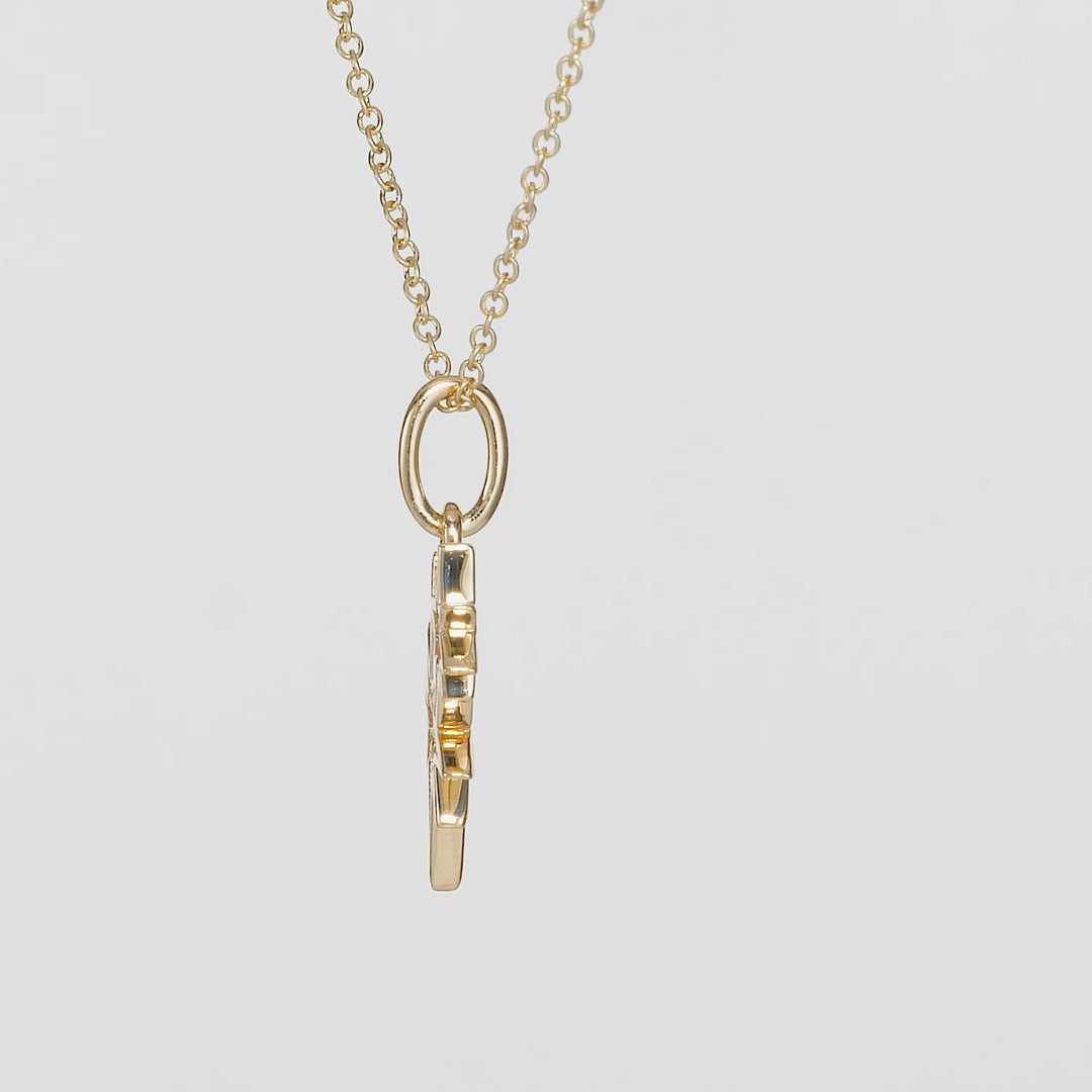 0.05 Cts White Diamond Pendant in 14K Yellow Gold