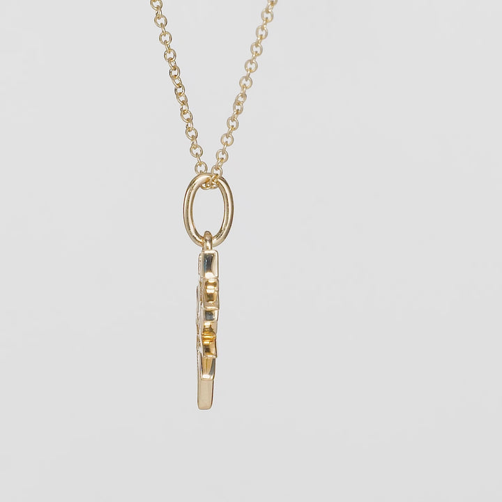 0.05 Cts White Diamond Pendant in 14K Yellow Gold