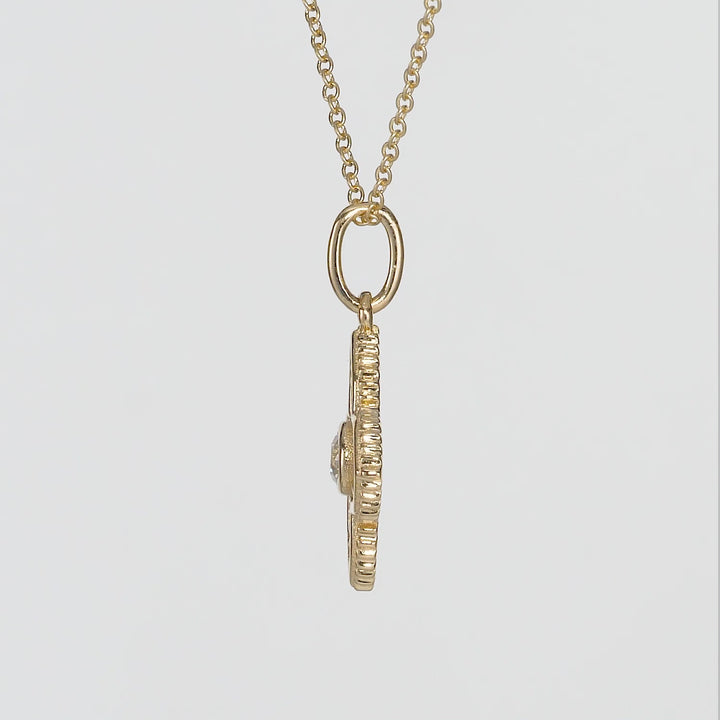 0.22 Cts White Diamond Pendant in 14K Yellow Gold
