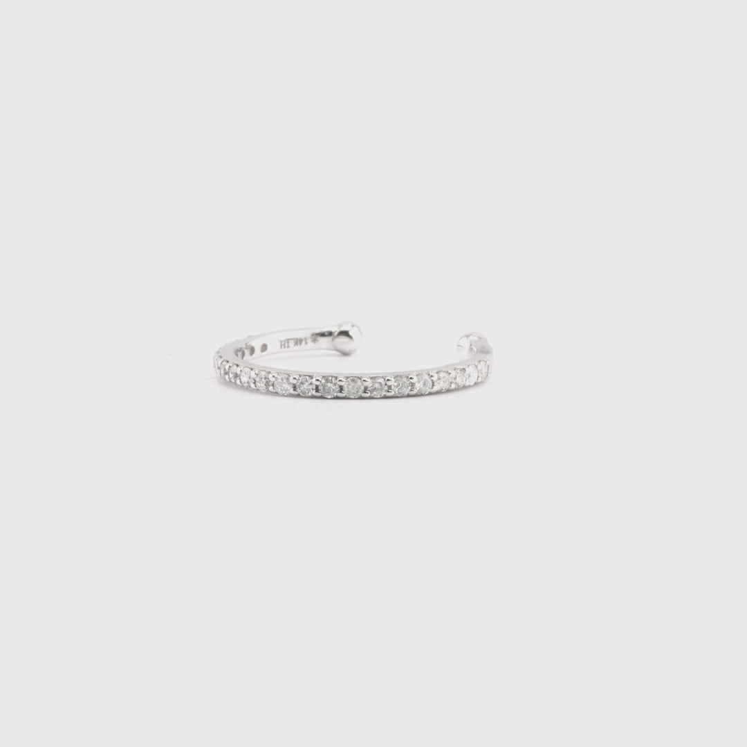 0.11 Cts White Diamond One Side Ear Cuff in 14K White Gold
