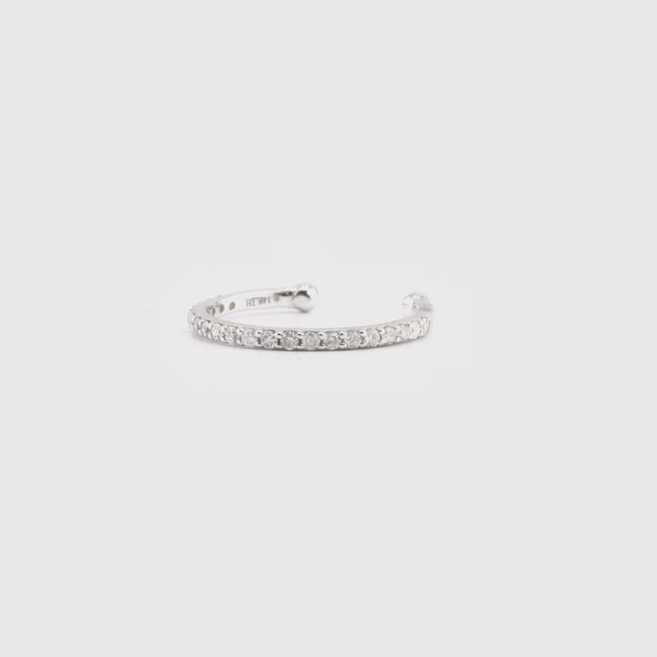 0.11 Cts White Diamond One Side Ear Cuff in 14K White Gold