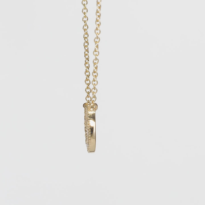 0.05 Cts White Diamond HORSESHOE Pendant in 14K Yellow Gold