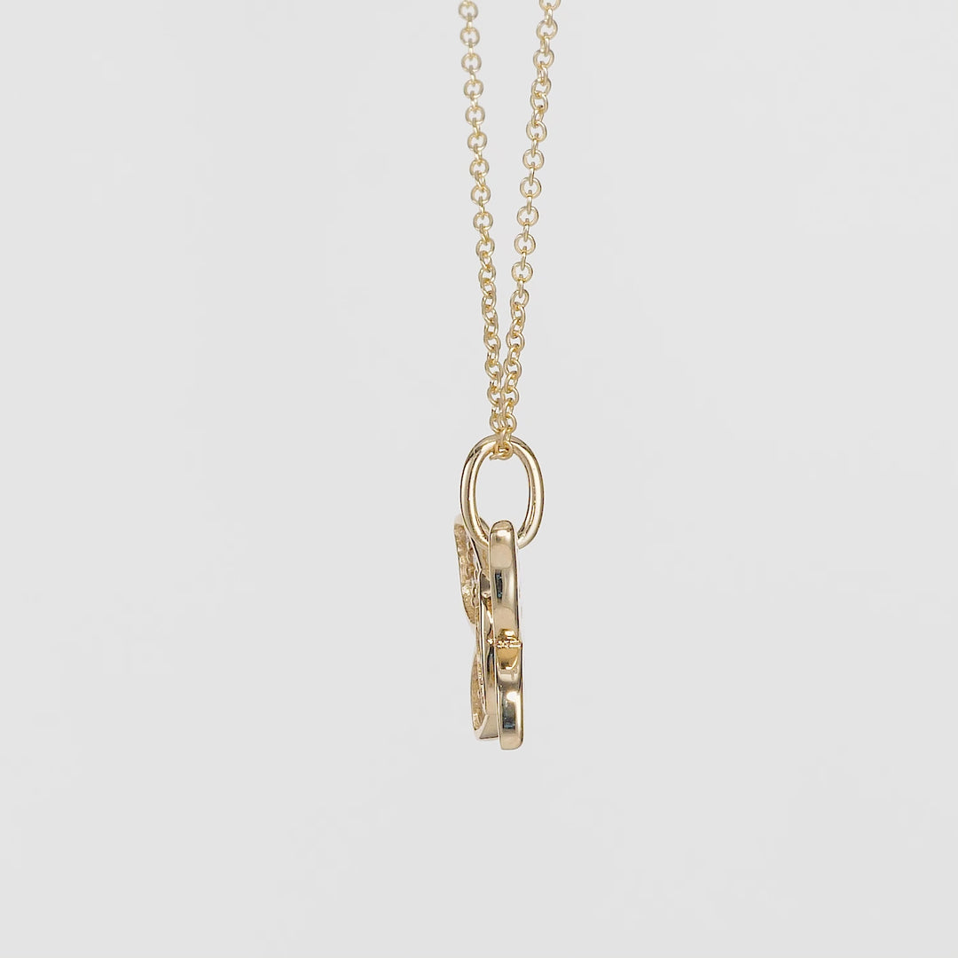 0.16 Cts White Diamond Pendant in 14K Yellow Gold