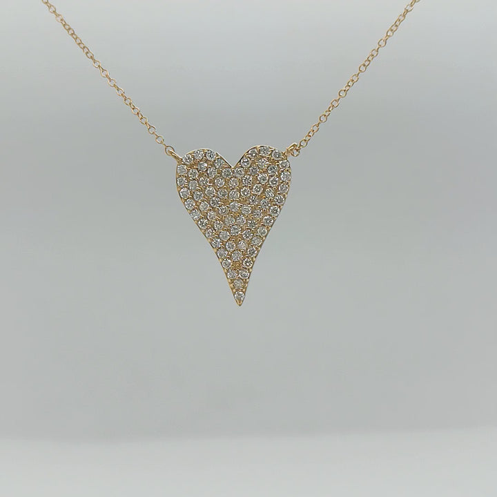 0.51 Cts White Diamond Necklace in 14K Yellow Gold