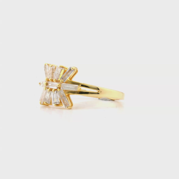 0.75 Cts White Diamond Ring in 14K Yellow Gold