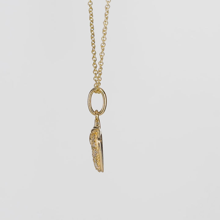 0.13 Cts White Diamond STRAWBERRY Pendant in 14K Yellow Gold