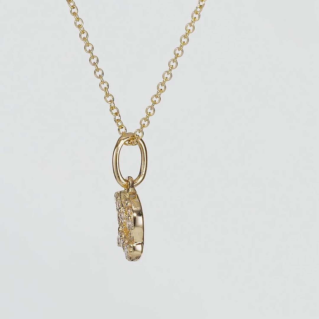0.11 Cts White Diamond Pendant in 14K Yellow Gold