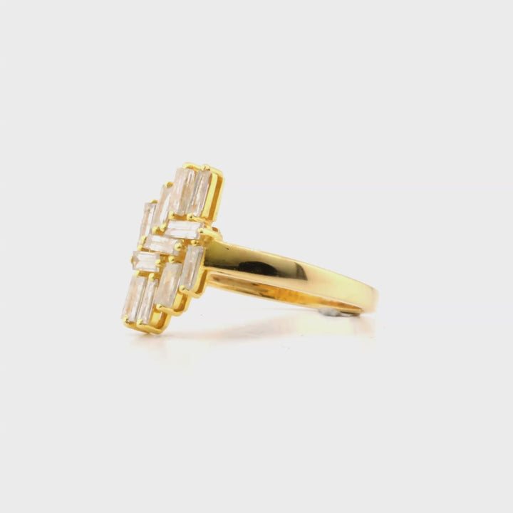 0.61 Cts White Diamond Ring in 14K Yellow Gold