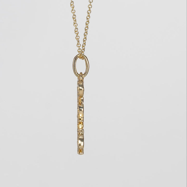 0.19 Cts White Diamond Pendant in 14K Yellow Gold