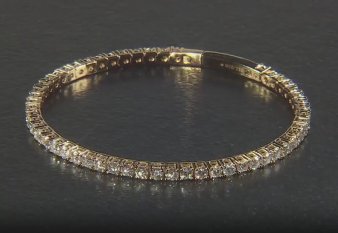 5.05 DEW Moissanite Bangle in 925 Yellow Gold Plated