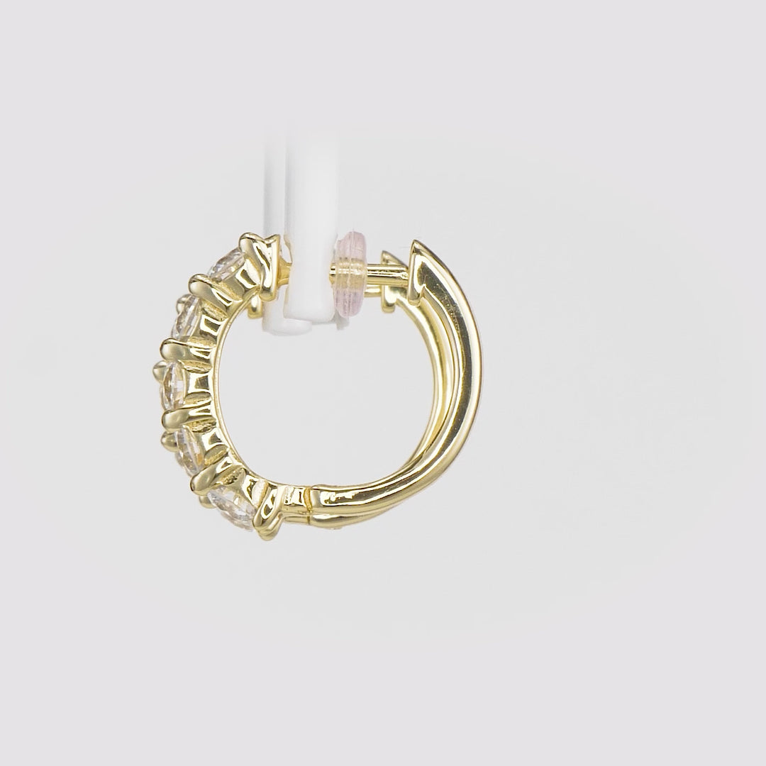 1.12 Cts Lab Grown Diamond Hoop Earring in 925 Yellow Gold Plated
