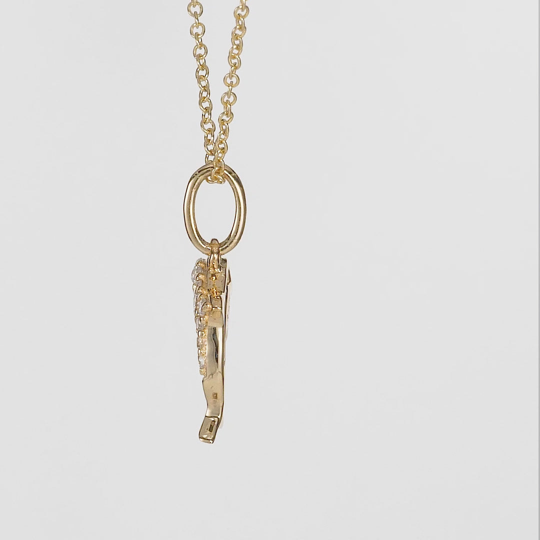 0.07 Cts White Diamond Pendant in 14K Yellow Gold