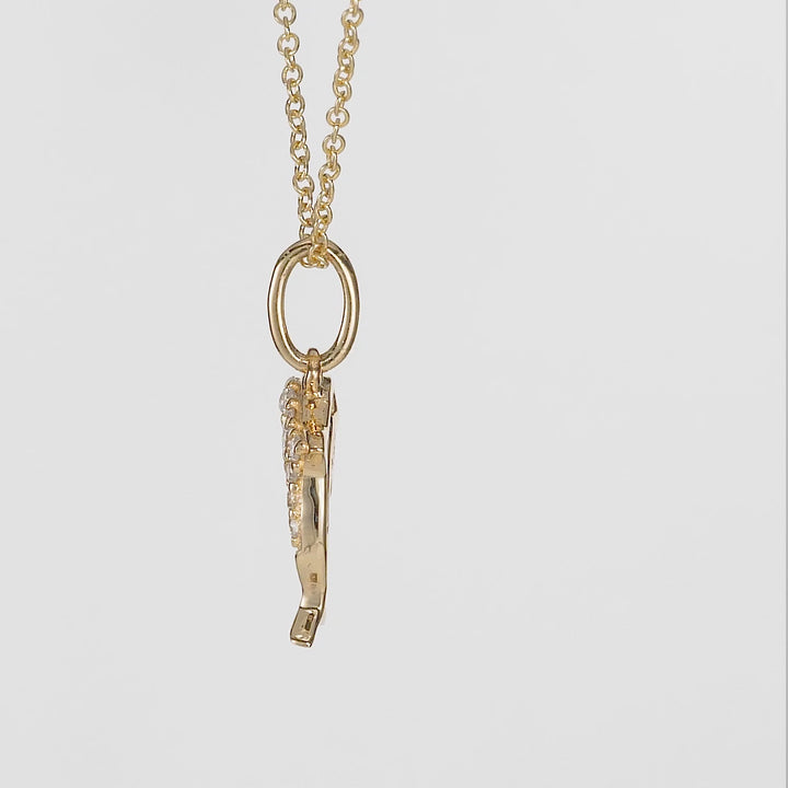 0.07 Cts White Diamond Pendant in 14K Yellow Gold