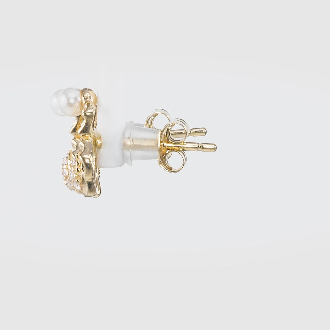 0.33 Cts White Diamond Earring in 14K Yellow Gold
