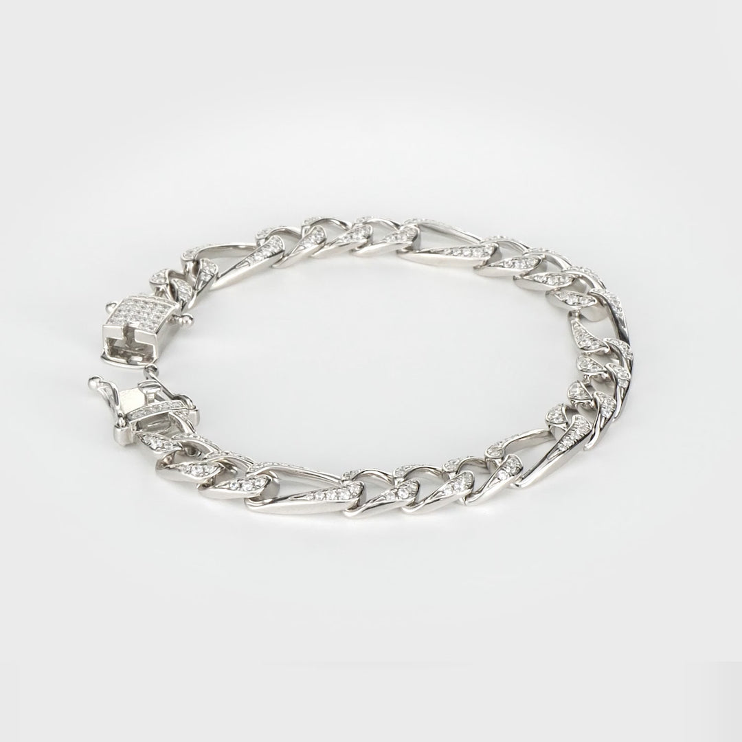9.90 Cts CZ Bracelet in White Rhodium Plated 925 Sterling Silver