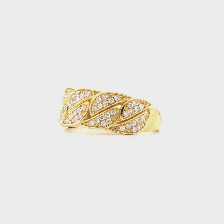 0.48 Cts White Diamond Ring in 14K Yellow Gold