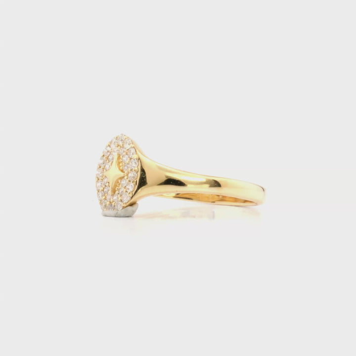 0.21 Cts White Diamond Ring in 14K Yellow Gold