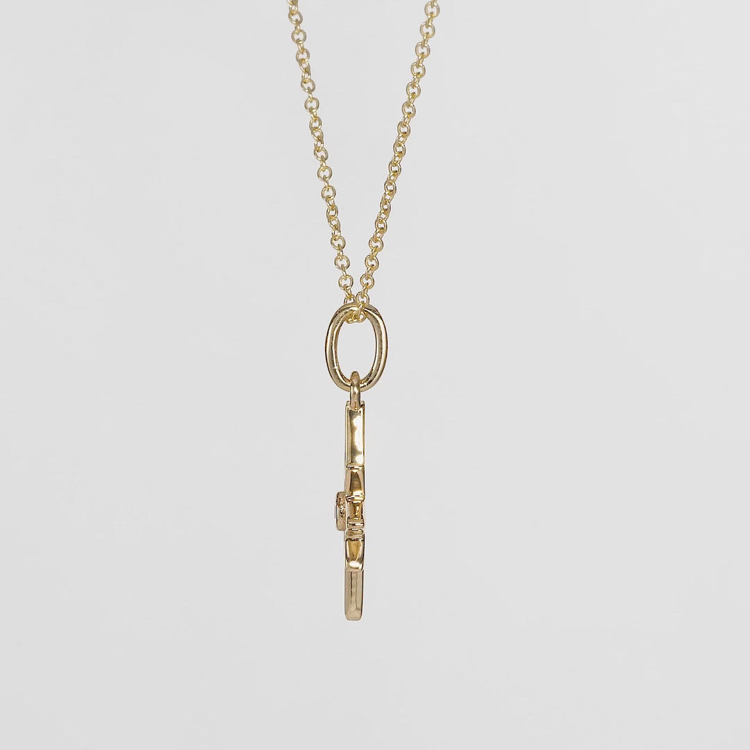 0.06 Cts White Diamond  STAR Pendant in 14K Yellow Gold