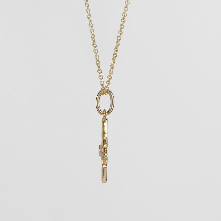 0.06 Cts White Diamond  STAR Pendant in 14K Yellow Gold