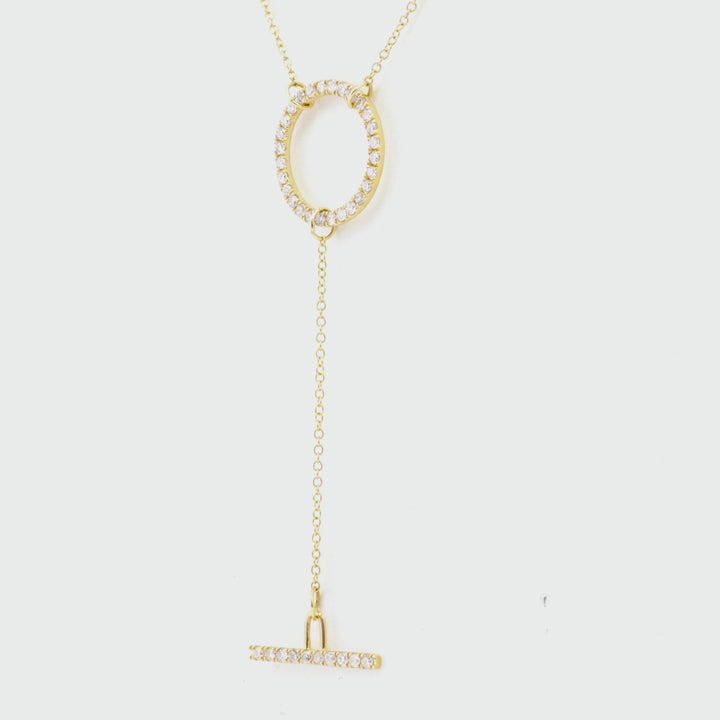 0.29 Cts White Diamond Necklace in 14K Yellow Gold
