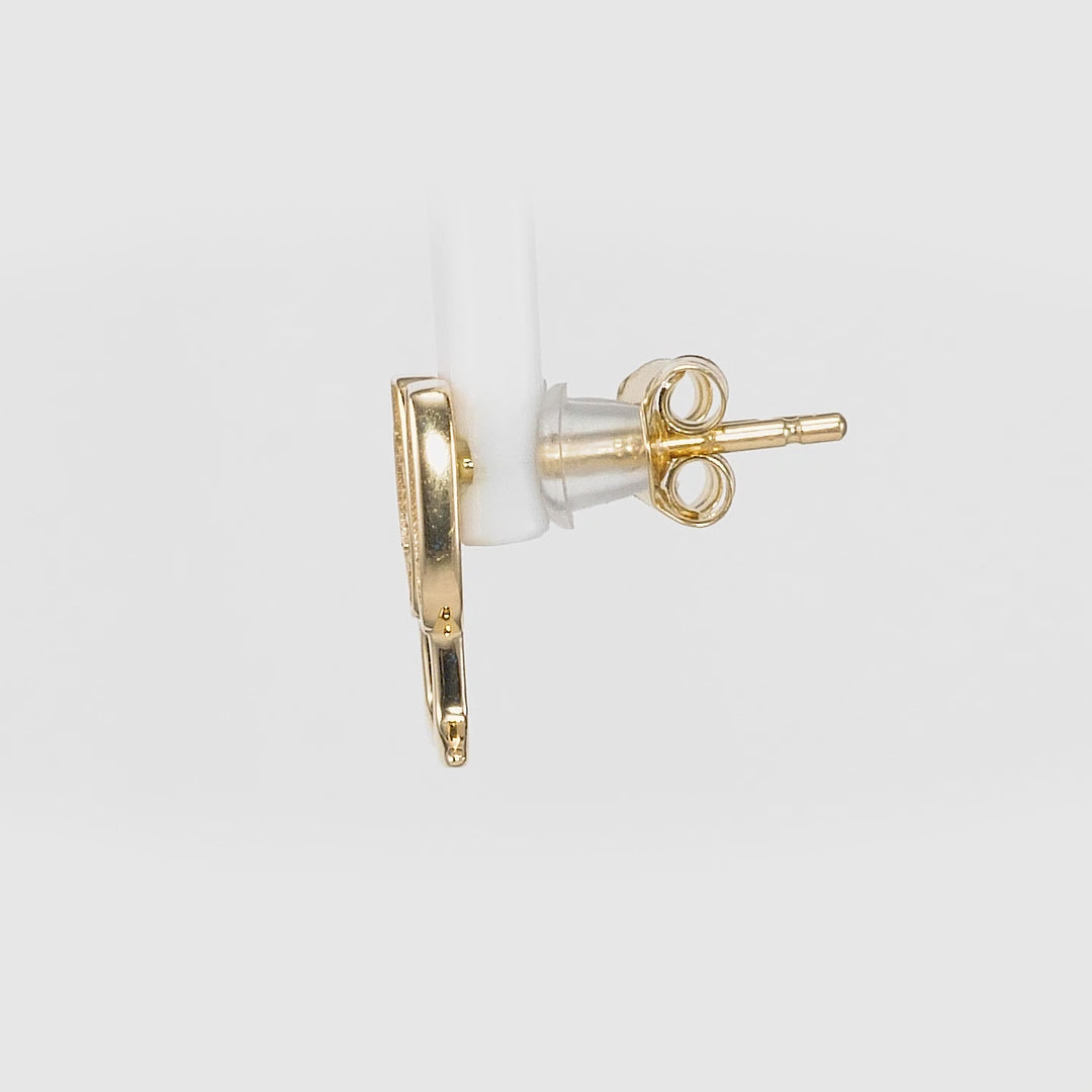 0.18 Cts White Diamond Earring in 14K Yellow Gold