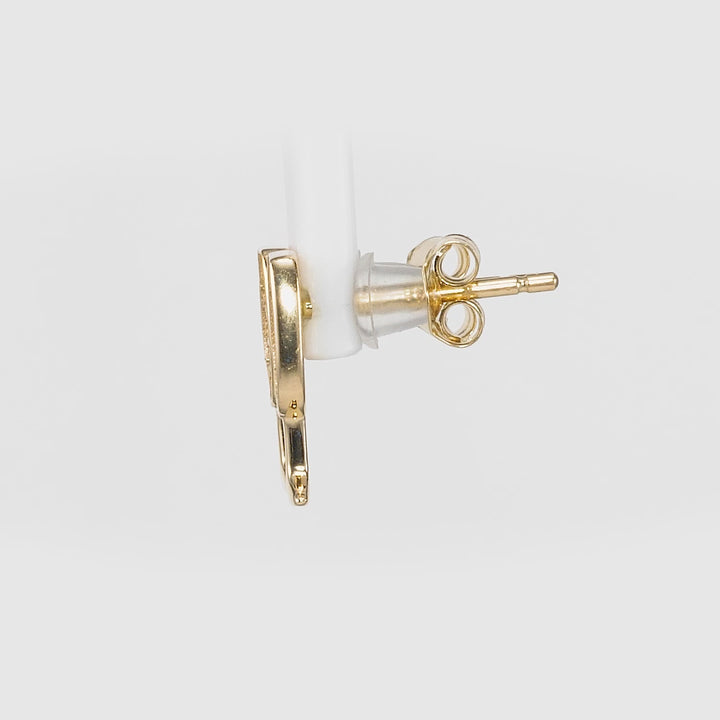 0.18 Cts White Diamond Earring in 14K Yellow Gold