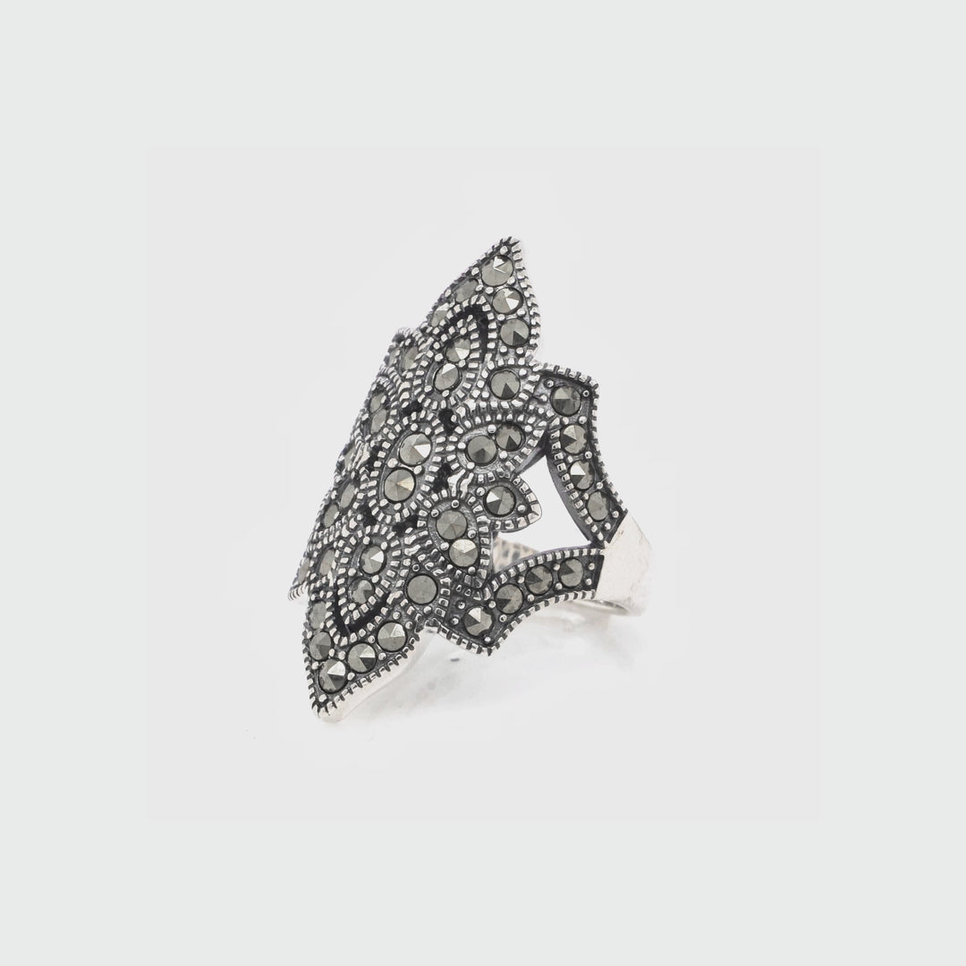 1.39 Cts Marcasite Ring in 925