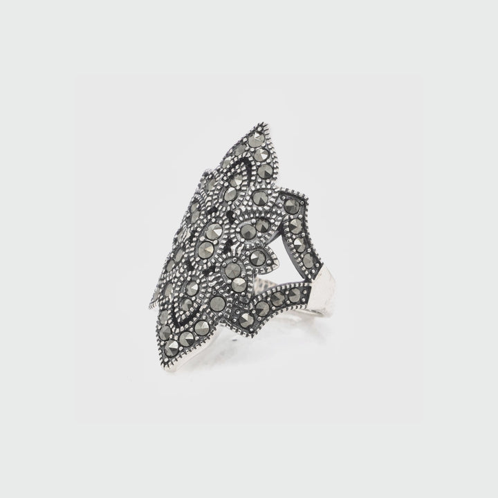 1.39 Cts Marcasite Ring in 925